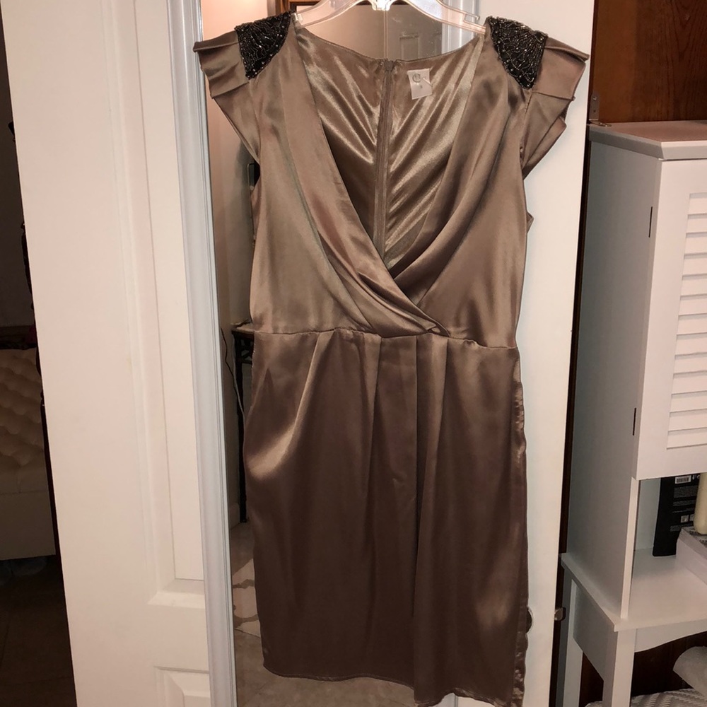 Beautiful Gold Dress with Beaded Shoulders
